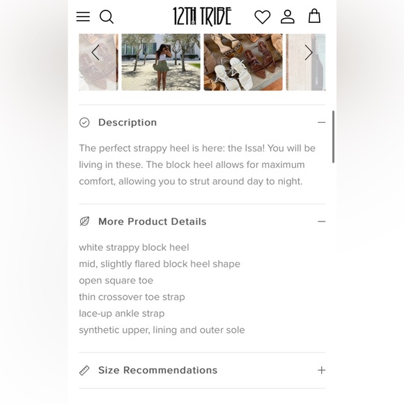 12th Tribe Billini Issa White Block Heel, size 6 women’s - Picture 4 of 4